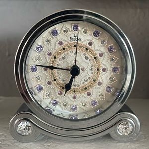 Bulova Desk Clock with Crystals
